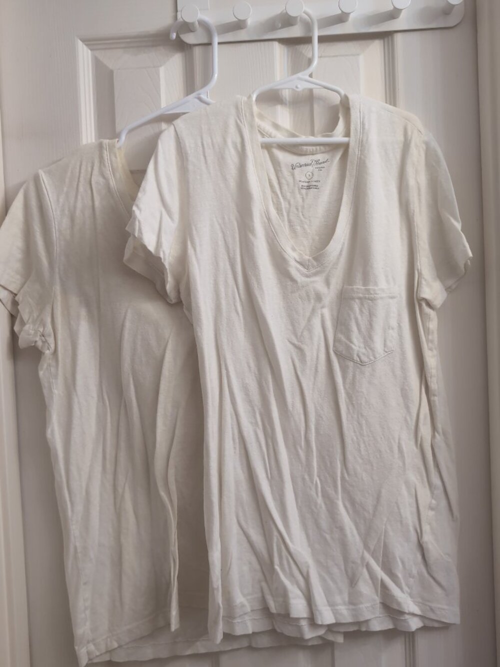 Two plain white n cream tees (w pockets)